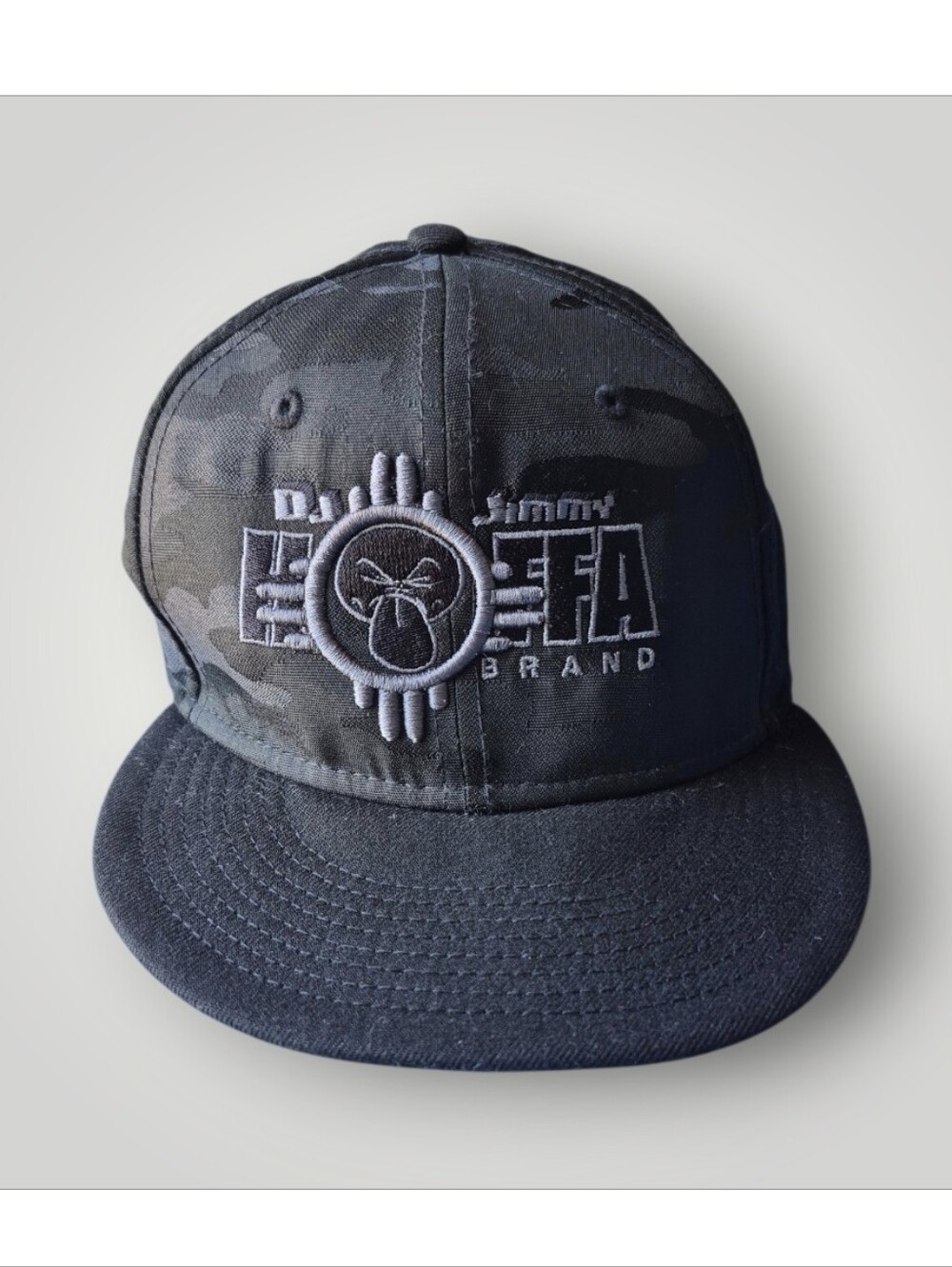 DJ Jimmy Heffa Brand Embroidered Camo Snapback - Black